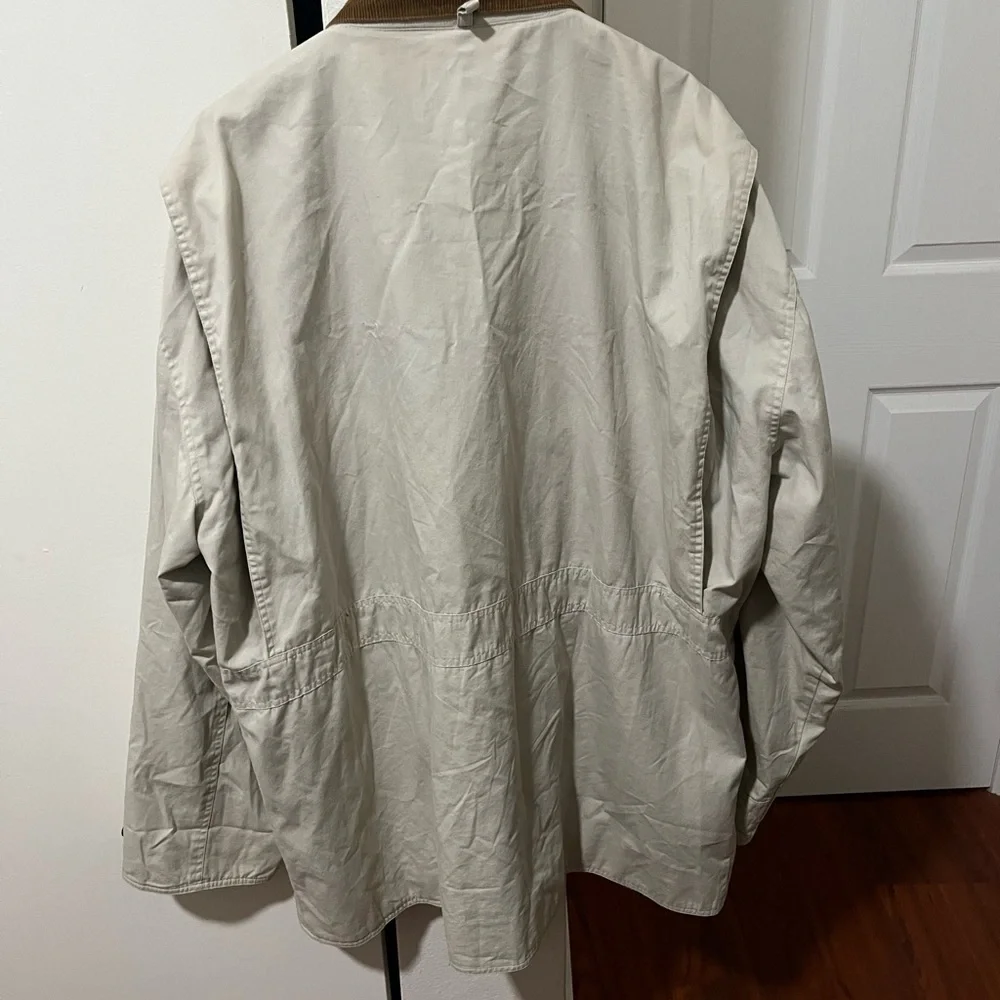J. Crew Cream Barn Jacket with Brown Corduroy Collar